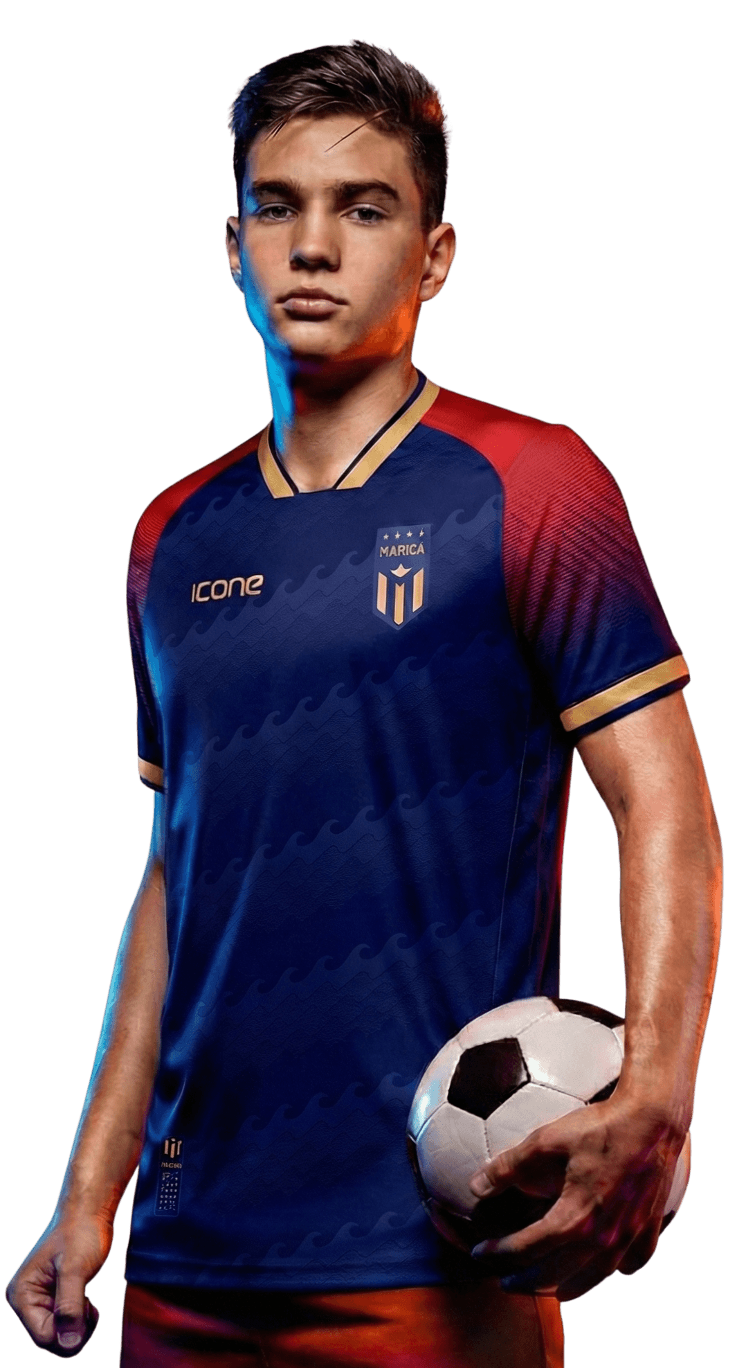 Uniformes Esportivos com Tecnologia Avançada - Icone Sports Jogador vestindo uniforme esportivo personalizado Icone Sports com tecnologia DRY de alta performance