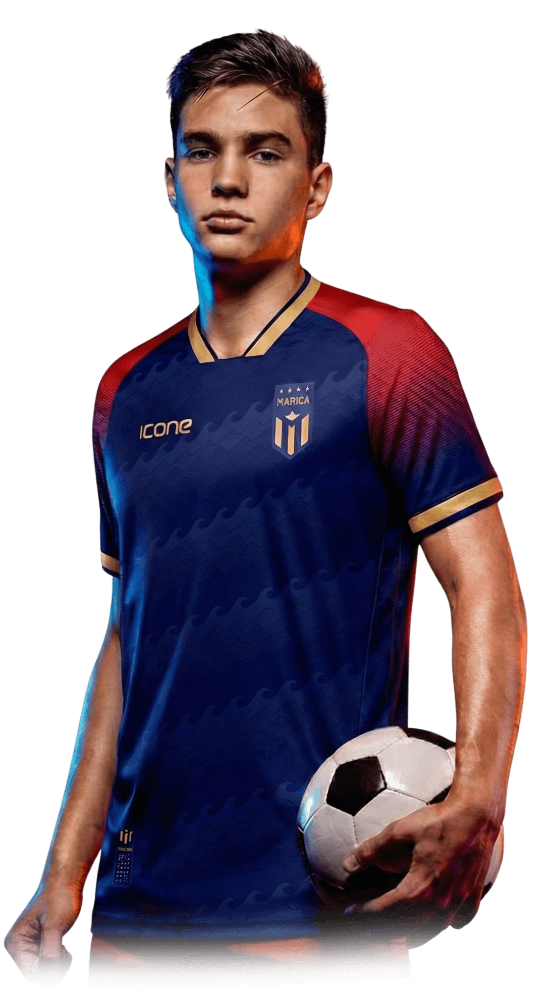 Uniformes Esportivos com Tecnologia Avançada - Icone Sports Jogador vestindo uniforme esportivo personalizado Icone Sports com tecnologia DRY de alta performance